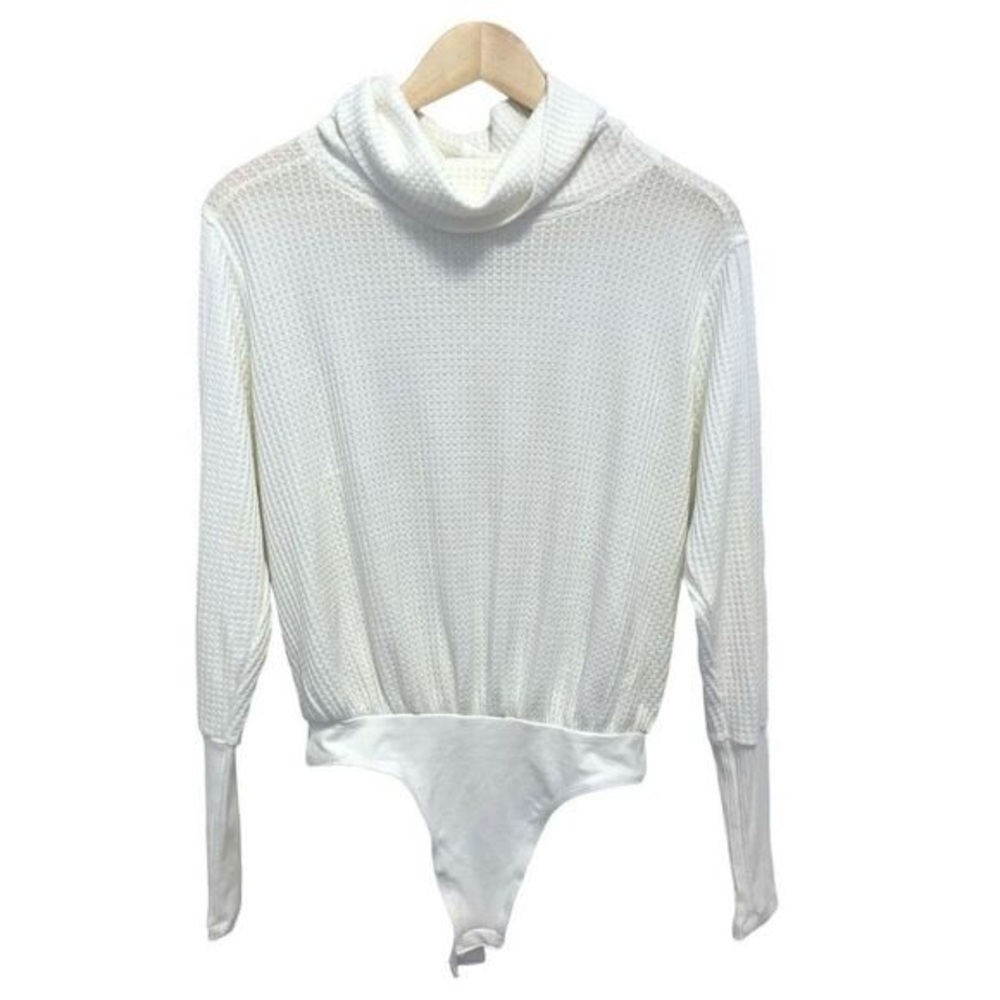 Cream Turtleneck Long Sleeve Bodysuit